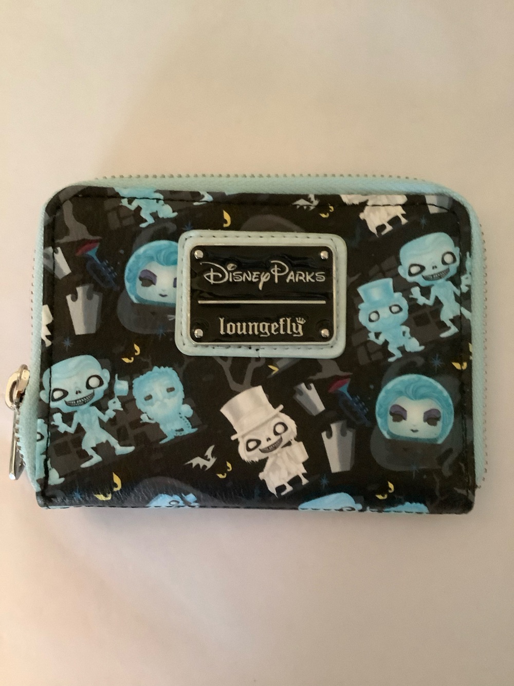 Loungefly Disney Parks Haunted Mansion Blue & Black Zip Wallet